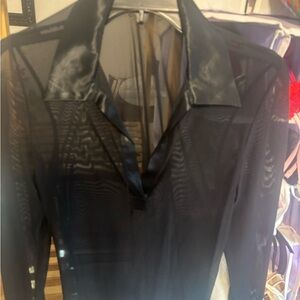 Forever 21 Black Sheer Blouse